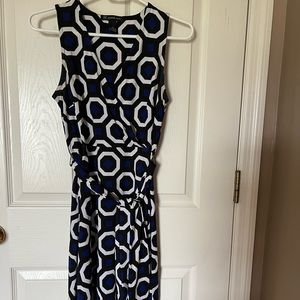 INC dress royal blue, white,black size PS